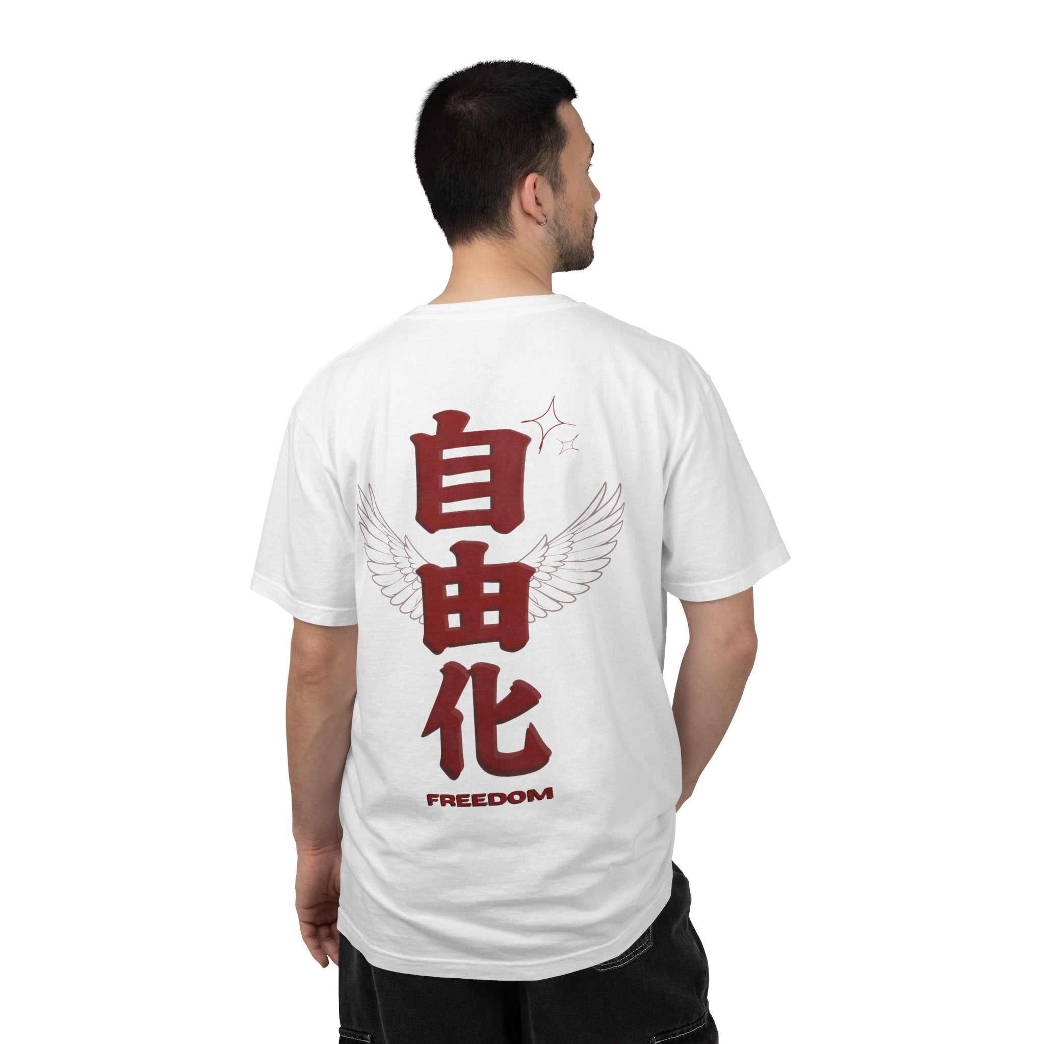 Freedom Kanji T-Shirt — Japanese Character Design with Wings